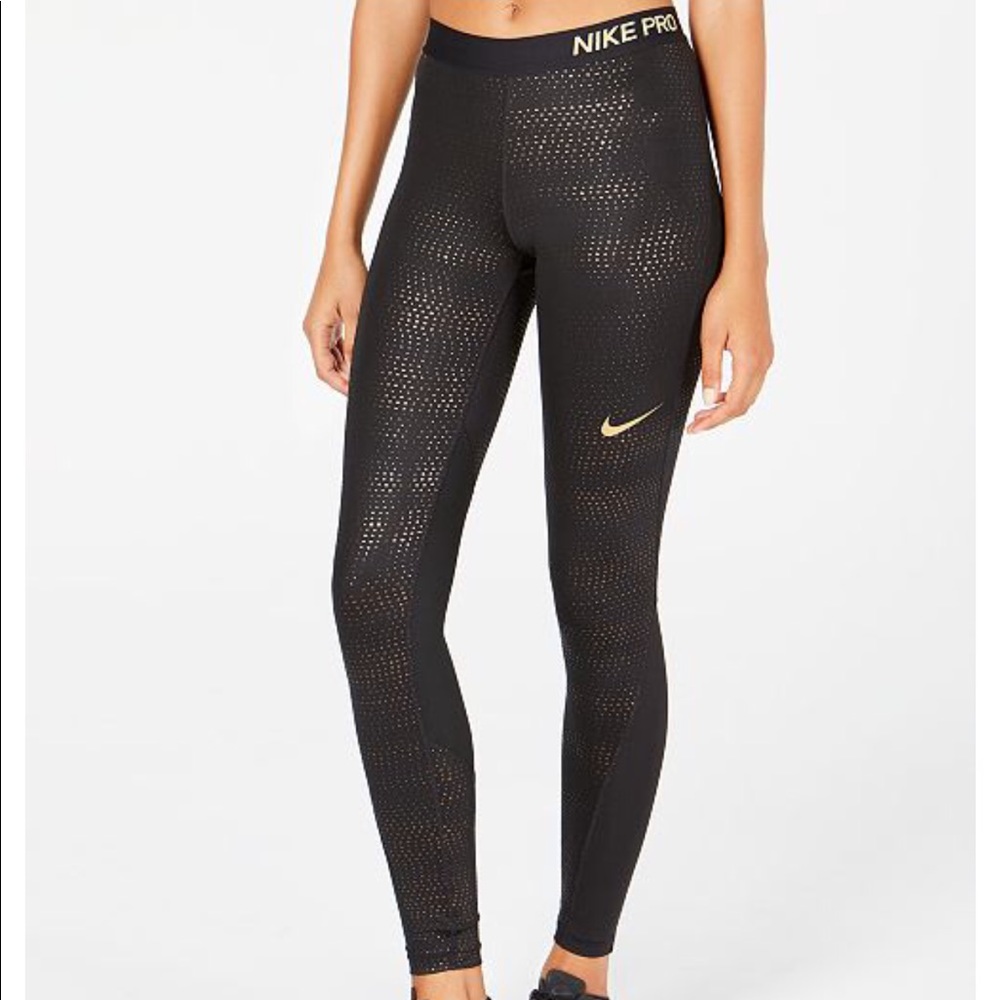 nike Pro Metallic-Print Leggings